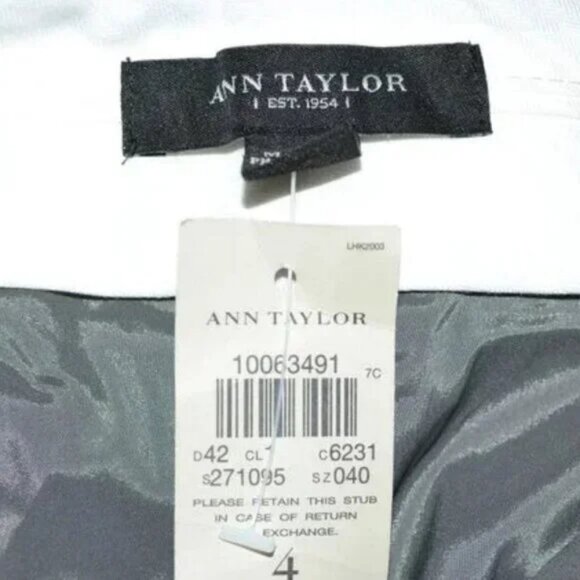 NWT Ann Taylor Heathered Twill Gray Wide Leg Flare Minimalist Work Dress Pants 4 - Picture 6 of 7